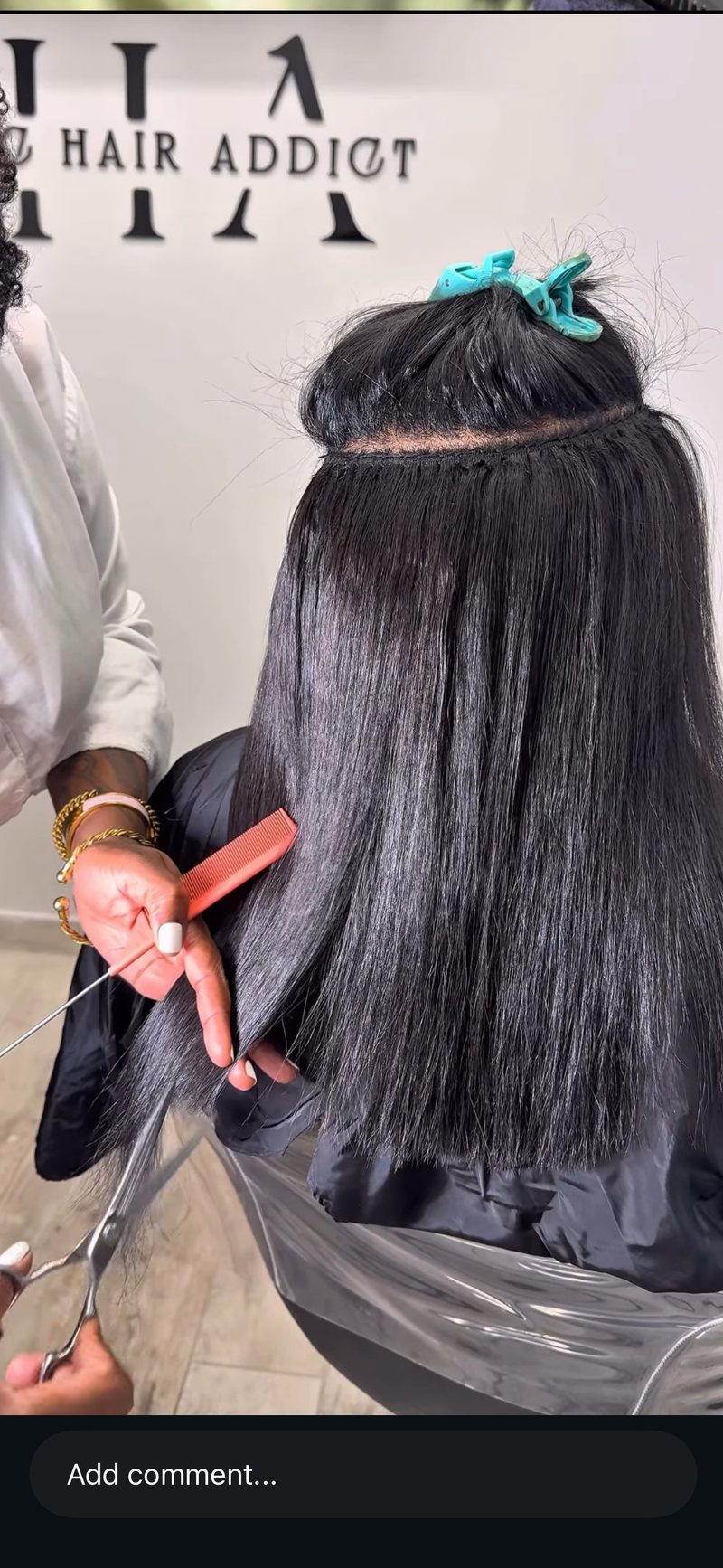 Luxury Microlinks hair extensions installed on natural hair by Miami hairstylist