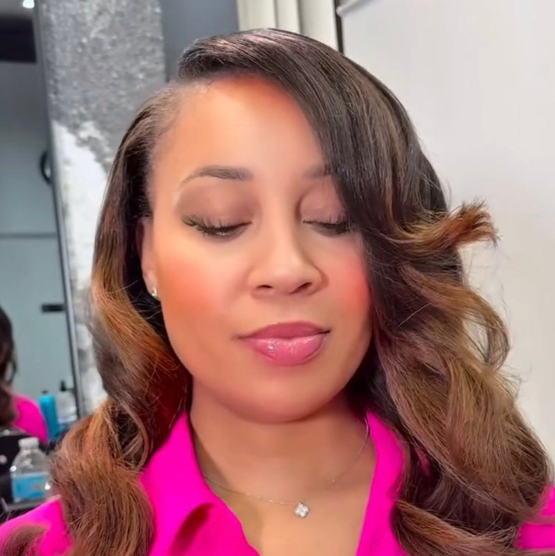 Invisible K-Tip hair extensions with seamless natural blend by Miami luxury hairstylist