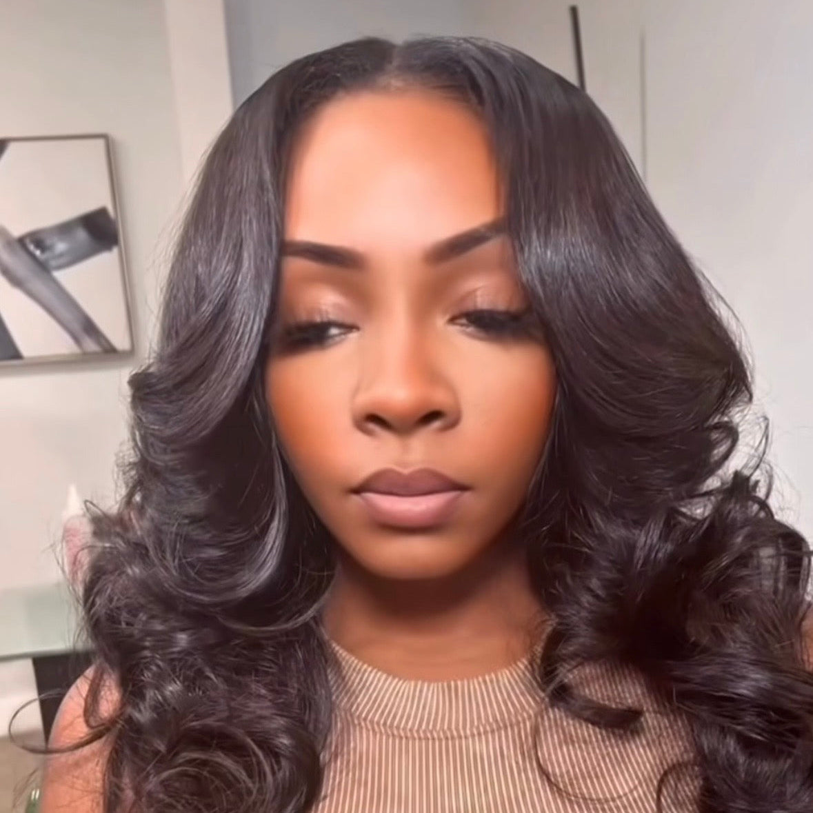 Invisible K-tip hair extensions client results Miami Dramatic Hair Addict luxury hair specialist
